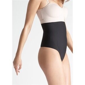 NWOT Yummie Tummie M/L HIDDEN CURVES YT2-338 HIGH-WAIST THONG Black 97865